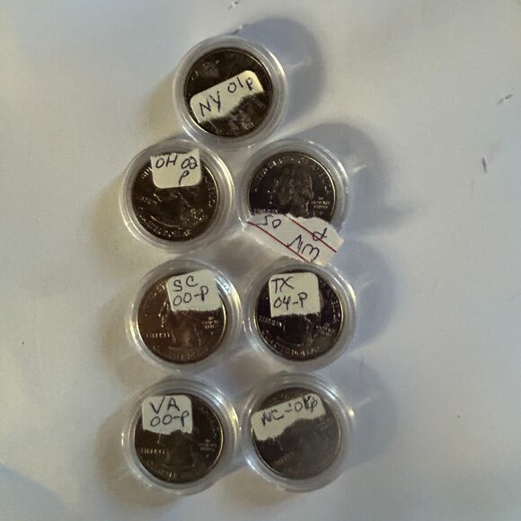 State Quarters from Philadelphia Mint - Various Years - 7 Uncirculated Coins - Picture 1 of 1
